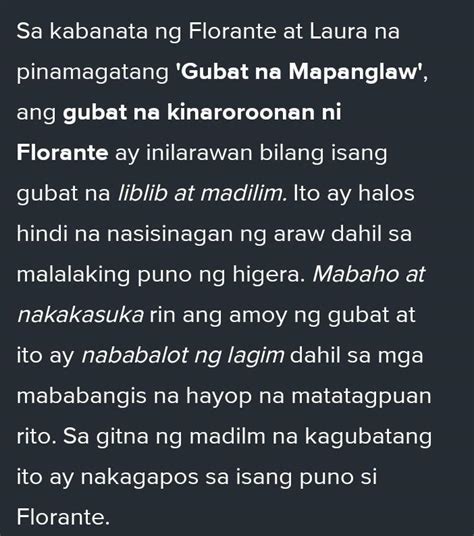ilarawan ang gubat na kinaroroonan ni florante .